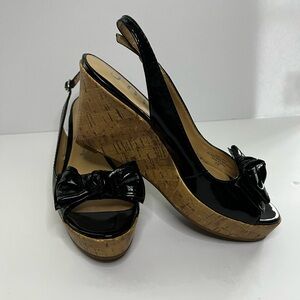 UNISA Black open toe Wedges Size 8